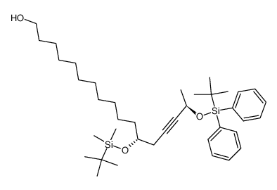 (12R,16R)-12-(tert-butyldimethylsilanyloxy)-16-(tert-butyldiphenylsilanyloxy)heptadec-14-yn-1-ol结构式