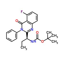 [(1S)-1-(5-Fluoro-3,4-dihydro-4-oxo-3-phenyl-2-quinazolinyl)propyl]carbamic acid 1,1-dimethylethyl ester Structure