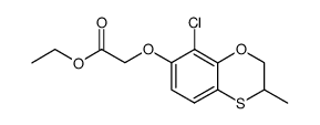 ethyl [(8-chloro-2,3-dihydro-3-methyl-1,4-benzoxathiin-7-yl)oxy]acetate Structure