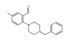 2-(4-苄基-1-哌嗪o)-5-氟-苯甲醛结构式
