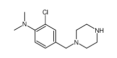 2-chloro-N,N-dimethyl-4-(piperazin-1-ylmethyl)aniline结构式