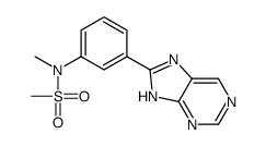 N-methyl-N-[3-(7H-purin-8-yl)phenyl]methanesulfonamide结构式