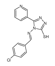 4-{[1-(4-Chloro-phenyl)-meth-(E)-ylidene]-amino}-5-pyridin-3-yl-4H-[1,2,4]triazole-3-thiol Structure
