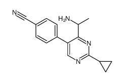 4-[4-(1-aminoethyl)-2-cyclopropylpyrimidin-5-yl]benzonitrile Structure