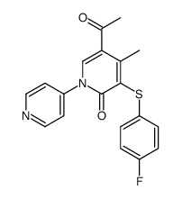 5-acetyl-3-(4-fluorophenyl)sulfanyl-4-methyl-1-pyridin-4-ylpyridin-2-one Structure