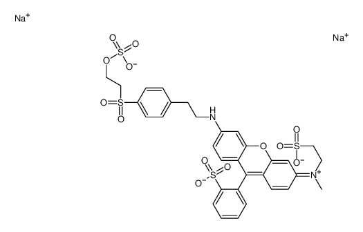 disodium,2-[3-[methyl(2-sulfonatoethyl)azaniumylidene]-6-[2-[4-(2-sulfonatooxyethylsulfonyl)phenyl]ethylamino]xanthen-9-yl]benzenesulfonate结构式