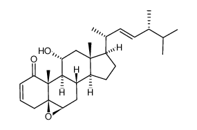 (22E)-5,6β-Epoxy-11α-hydroxy-5β-ergosta-2,22-dien-1-one structure