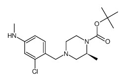 1,1-dimethylethyl (2S)-4-{[2-chloro-4-(methylamino)phenyl]methyl}-2-methyl-1-piperazinecarboxylate结构式