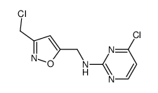 4-chloro-N-[[3-(chloromethyl)-1,2-oxazol-5-yl]methyl]pyrimidin-2-amine结构式
