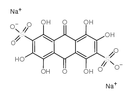 2,6-Anthracenedisulfonicacid, 9,10-dihydro-1,3,4,5,7,8-hexahydroxy-9,10-dioxo-, sodium salt (1:2) Structure