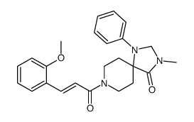 8-[(E)-3-(2-methoxyphenyl)prop-2-enoyl]-3-methyl-1-phenyl-1,3,8-triazaspiro[4.5]decan-4-one结构式