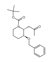 tert-butyl (2R,3S)-3-(benzyloxy)-2-(2-oxopropyl)piperidine-1-carboxylate Structure