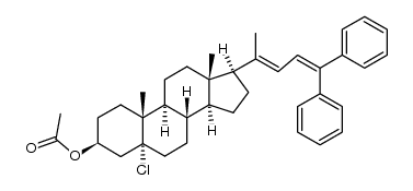 5-chloro-3β-acetoxy-24.24-diphenyl-5α-choladiene-(20(22)ξ.23) Structure