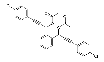 acetic acid 1-{2-[1-acetoxy-3-(4-chloro-phenyl)-prop-2-ynyl]-phenyl}-3-(4-chloro-phenyl)-prop-2-ynyl ester结构式