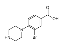 3-溴-4-(1-哌嗪)苯甲酸结构式