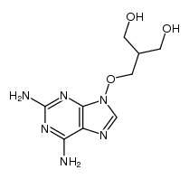 2,6-diamino-9-(3-hydroxy-2-hydroxymethylprop-1-oxy)purine结构式