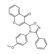 3-[4-(4-Methoxy-phenyl)-3-phenyl-4,5-dihydro-[1,2,4]oxadiazol-5-yl]-chromen-4-one结构式