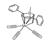 (η4-(η2-endo-1-vinyl)-exo-1-methyl-2,5-diphenylsilacyclopentadiene)tricarbonylmolybdenum Structure