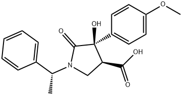 (3S,4R)-4-(3-fluorophenyl)-4-hydroxy-5-oxo-1-((R)-1-phenylethyl)pyrrolidine-3-carboxylic acid Structure