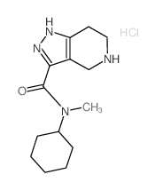 N-Cyclohexyl-N-methyl-4,5,6,7-tetrahydro-1H-pyrazolo[4,3-c]pyridine-3-carboxamide HCl结构式