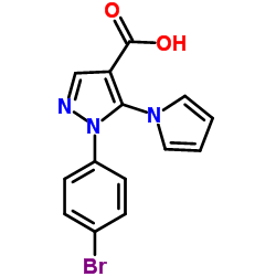 1-(4-Bromophenyl)-5-(1H-pyrrol-1-yl)-1H-pyrazole-4-carboxylic acid结构式