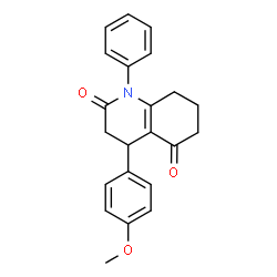 4-(4-methoxyphenyl)-1-phenyl-4,6,7,8-tetrahydro-3H-quinoline-2,5-dione结构式