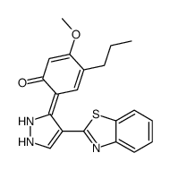 6-[4-(1,3-benzothiazol-2-yl)-1,2-dihydropyrazol-3-ylidene]-3-methoxy-4-propylcyclohexa-2,4-dien-1-one Structure