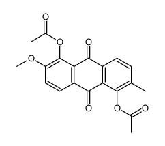 (5-acetyloxy-6-methoxy-2-methyl-9,10-dioxoanthracen-1-yl) acetate结构式