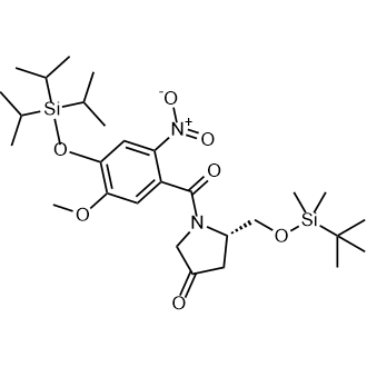 (S)-5-(((叔丁基二甲基硅基)氧基)甲基)-1-(5-甲氧基-2-硝基-4-((三异丙基硅基)羟基)苯甲酰基)吡咯烷-3-酮结构式