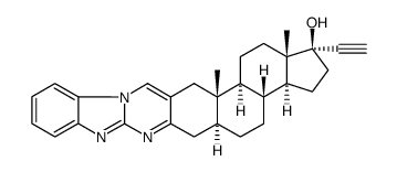 17-β-Hydroxy-17-α-ethynyl-5-α-androstano[3,2-β]pyrimido[1,2-α]benzimidazole结构式