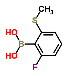 6-Fluoro-2-(methylsulfanyl)phenylboronic acid结构式