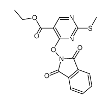 2-methylsulfanyl-4-phthalimidooxy-pyrimidine-5-carboxylic acid ethyl ester Structure