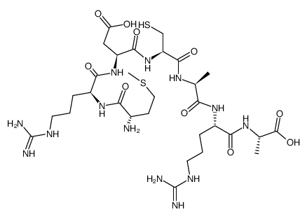 Met-Arg-Asp-Cys-Ala-Arg-Ala结构式