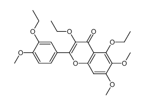 3,5-diethoxy-6,7-dimethoxy-2-(5-ethoxy-4-methoxyphenyl)-4H-1-benzopyran-4-one结构式