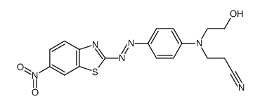 3-[N-(2-hydroxyethyl)-p-[(6-nitrobenzothiazol-2-yl)azo]anilino]propiononitrile结构式