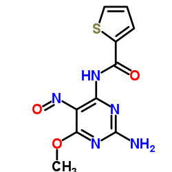 N-(2-Amino-6-methoxy-5-nitroso-4-pyrimidinyl)-2-thiophenecarboxamide Structure
