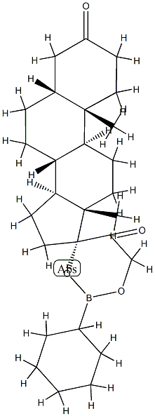 17,21-[(Cyclohexylboranediyl)bisoxy]-5β-pregnane-3,20-dione结构式