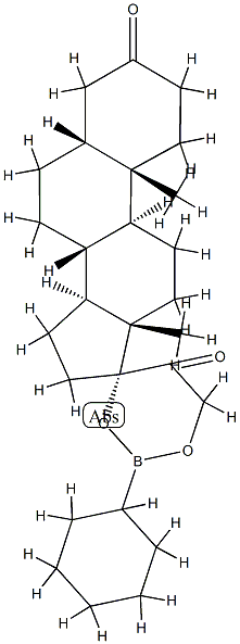 17,21-[(Cyclohexylboranediyl)bisoxy]-5β-pregnane-3,20-dione structure