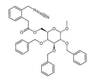 methyl 6-O-[(2-azidomethyl)phenylacetyl]-2,3,4-tri-O-benzyl-α-D-glucopyranoside结构式