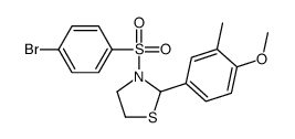 (9CI)-3-[(4-溴苯基)磺酰基]-2-(4-甲氧基-3-甲基苯基)-噻唑烷结构式