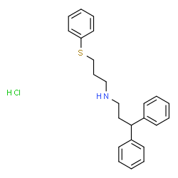 (3,3-diphenylpropyl)[3-(phenylthio)propyl]ammonium chloride structure
