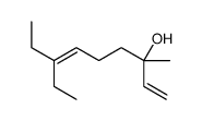 7-ethyl-3-methylnona-1,6-dien-3-ol结构式