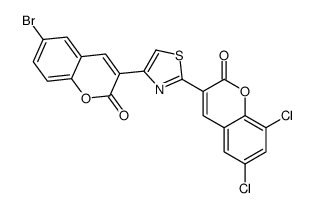 3-[4-(6-bromo-2-oxochromen-3-yl)-1,3-thiazol-2-yl]-6,8-dichlorochromen-2-one结构式