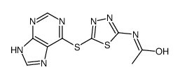 N-[5-(7H-purin-6-ylsulfanyl)-1,3,4-thiadiazol-2-yl]acetamide结构式