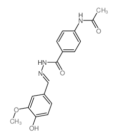 Benzoic acid,4-(acetylamino)-, 2-[(4-hydroxy-3-methoxyphenyl)methylene]hydrazide结构式