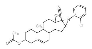 7-(2-Chlorophenyl)-6b-cyano-4a,6a-dimethyl-1,2,3,4,4a,4b,5,6,6a,6b,7,7a,8,8a,8b,9-hexadecahydronaphtho[2,1:4,5]indeno[1,2-b]aziren-2-yl acetate结构式