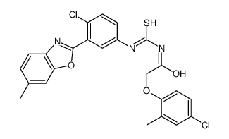 Acetamide, N-[[[4-chloro-3-(6-methyl-2-benzoxazolyl)phenyl]amino]thioxomethyl]-2-(4-chloro-2-methylphenoxy)- (9CI)结构式