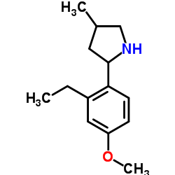 Pyrrolidine, 2-(2-ethyl-4-methoxyphenyl)-4-methyl- (9CI) structure