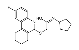 Acetamide, N-cyclopentyl-2-[(2-fluoro-7,8,9,10-tetrahydro-6-phenanthridinyl)thio]- (9CI) structure