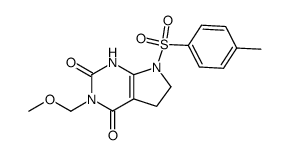 3-methoxymethyl-7-(toluene-4-sulfonyl)-1,5,6,7-tetrahydro-pyrrolo[2,3-d]pyrimidine-2,4-dione结构式